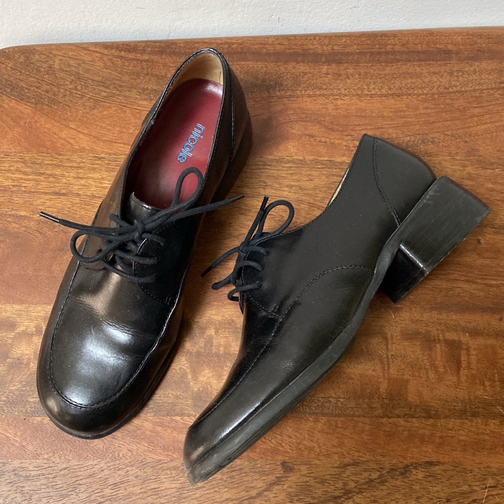 Nicole Black Leather Lace-Up Oxford dress shoes - Picture 11 of 11